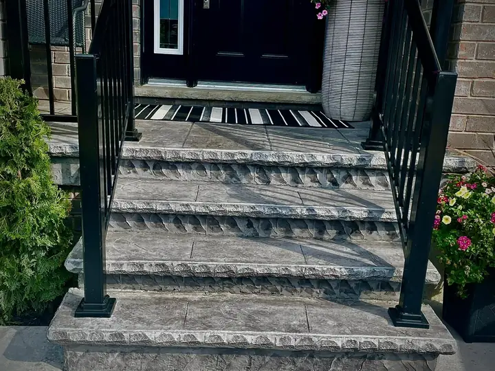 Stamped concrete front steps in Halifax, NS
